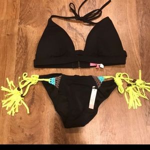 Victoria's Secret NWTblack bikini top & bottom set